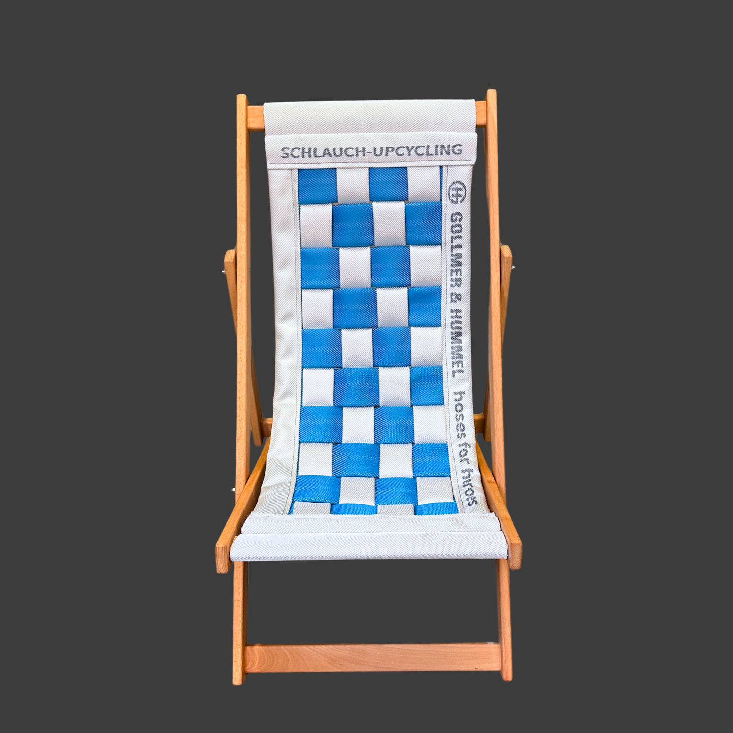 OSKAR Liegestuhl blau weiß