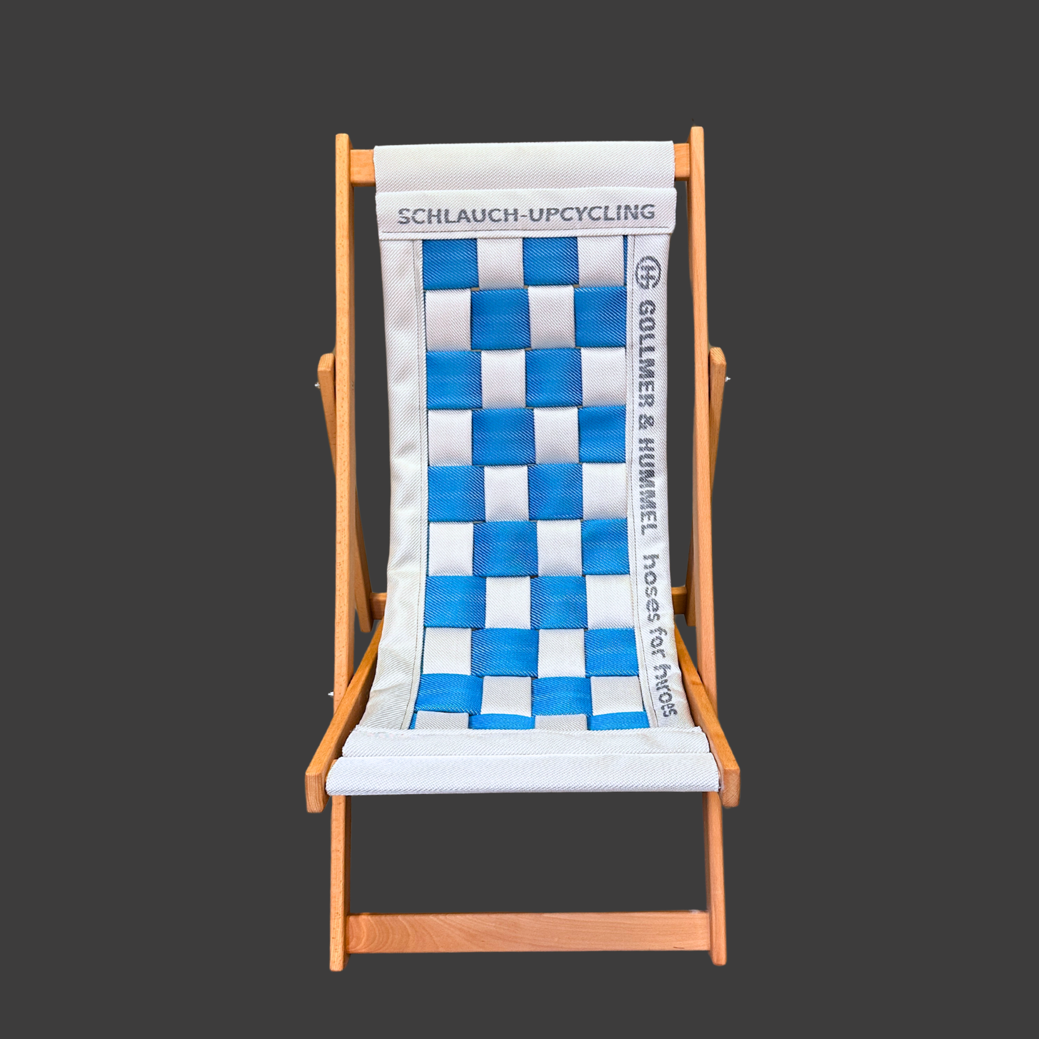 OSKAR Liegestuhl blau weiß