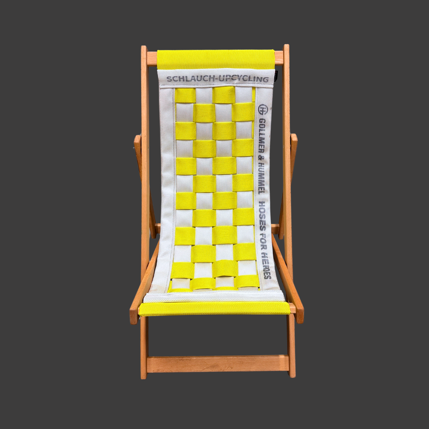 OSKAR Liegestuhl gelb weiß