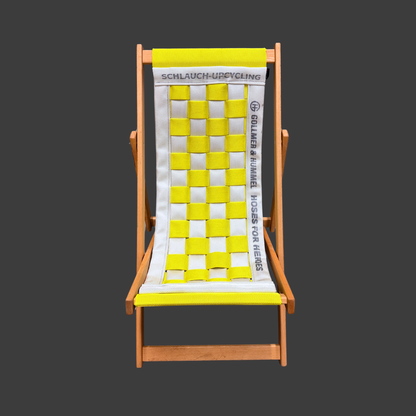 OSKAR Liegestuhl gelb weiß