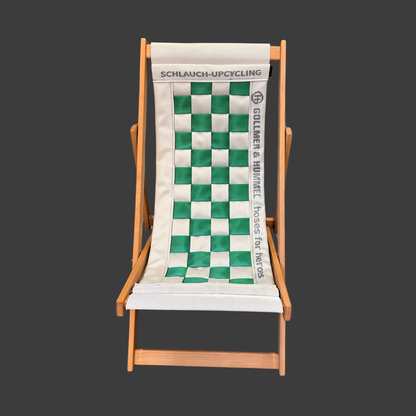 OSKAR Liegestuhl grün weiß