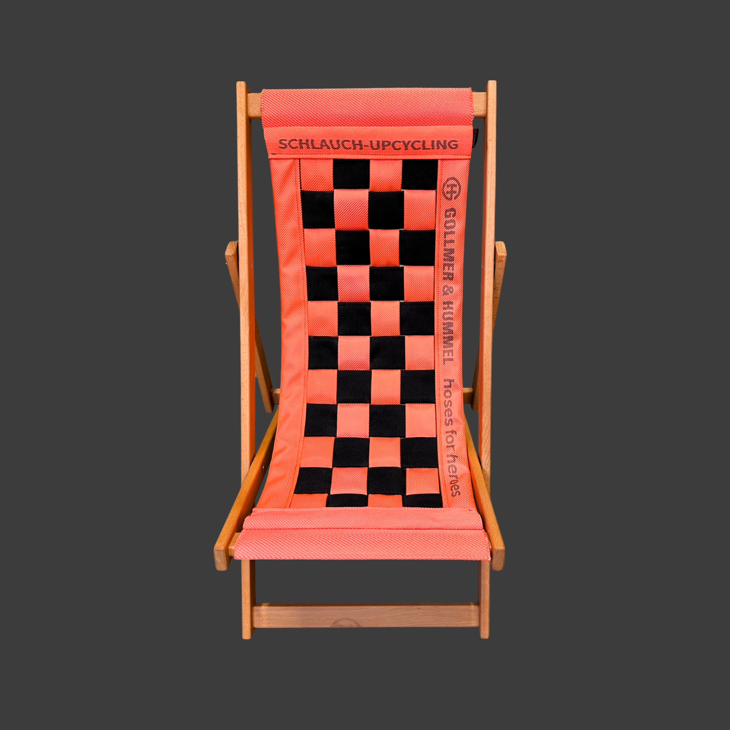 OSKAR Liegestuhl orange schwarz