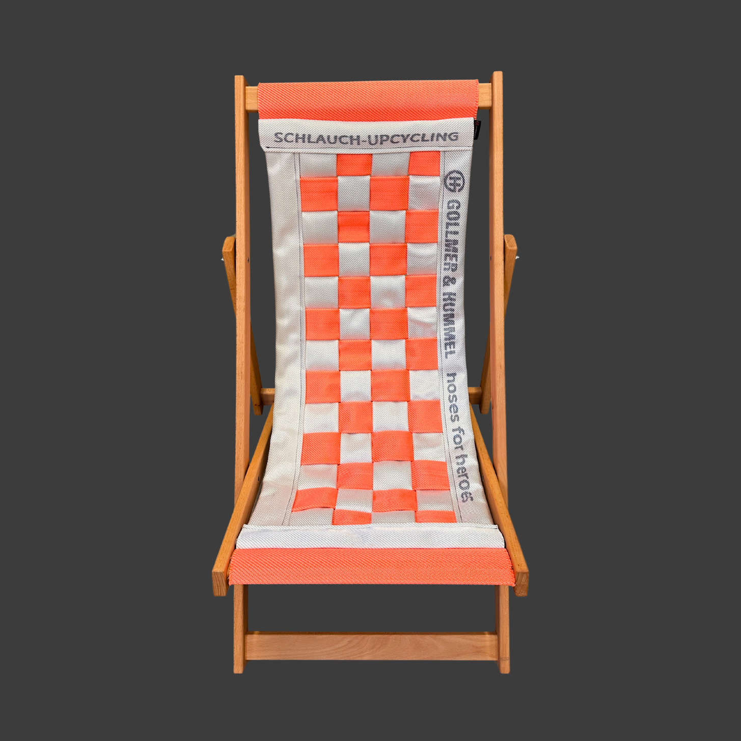 OSKAR Liegestuhl orange weiß