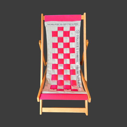 OSKAR Liegestuhl pink weiß